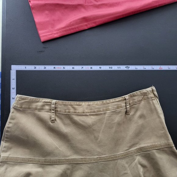 Talbots Womens Stretch Tan Tiered Midi Skirt Size 6 Petite Neutral Career Mature - Picture 8 of 9